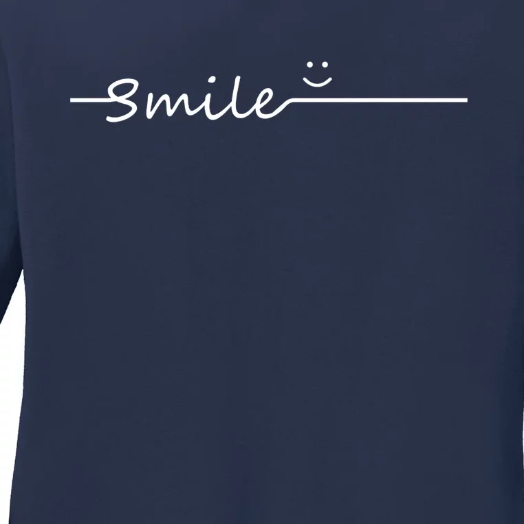 Smile Cute Smiley Face Gift Ladies Long Sleeve Shirt