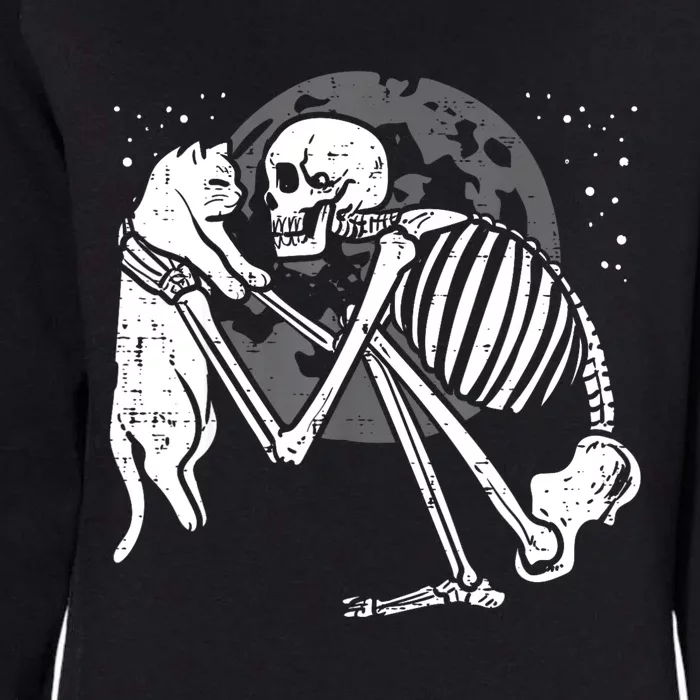 Skeleton Cat Skull Kitty Cute Goth Halloween Womens California Wash Sweatshirt