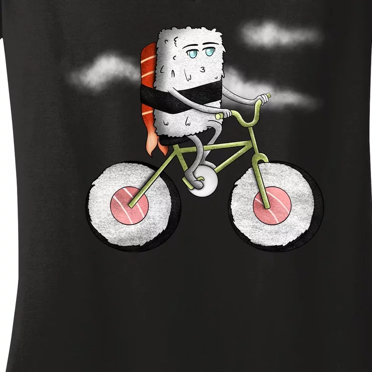 Sushi Cycling Women's V-Neck T-Shirt