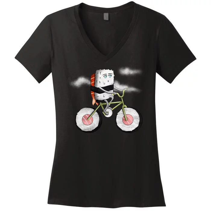 Sushi Cycling Women's V-Neck T-Shirt