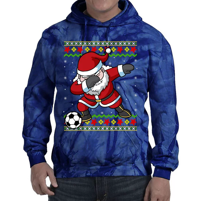 Santa Claus Soccer Dabbing Xmas Tie Dye Hoodie