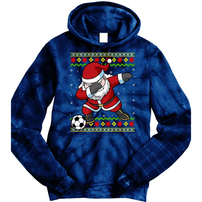 Santa Claus Soccer Dabbing Xmas Tie Dye Hoodie