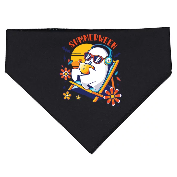 Summerween Cute Spooky Summer Ghost Halloween Lover USA-Made Doggie Bandana