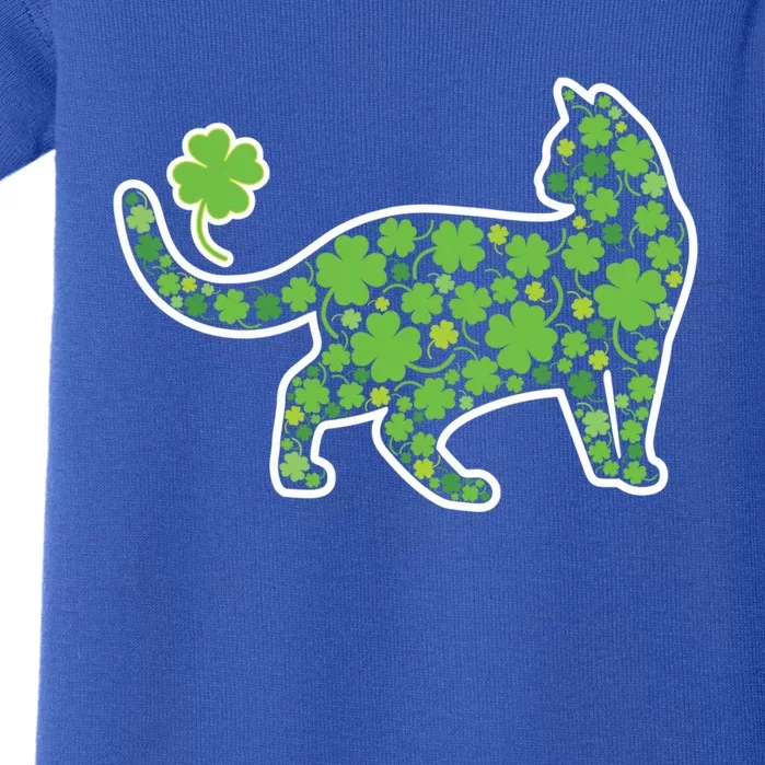 Shamrock Cat St Patricks Day For Irish Feline Lover Gift Baby Bodysuit