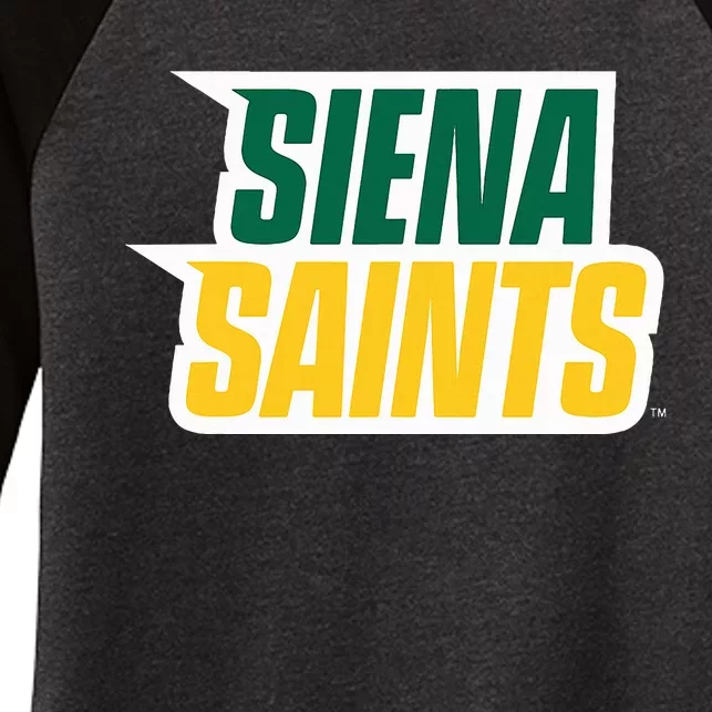 Siena College Saints Women's Tri-Blend 3/4-Sleeve Raglan Shirt