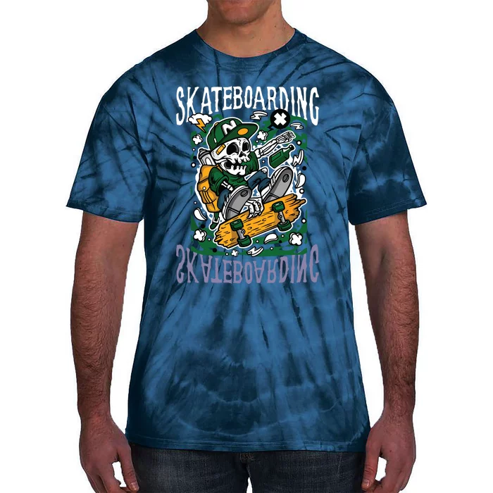 Santa Cruz Skateboarding Skull Skateboard Street Wear Tie-Dye T-Shirt