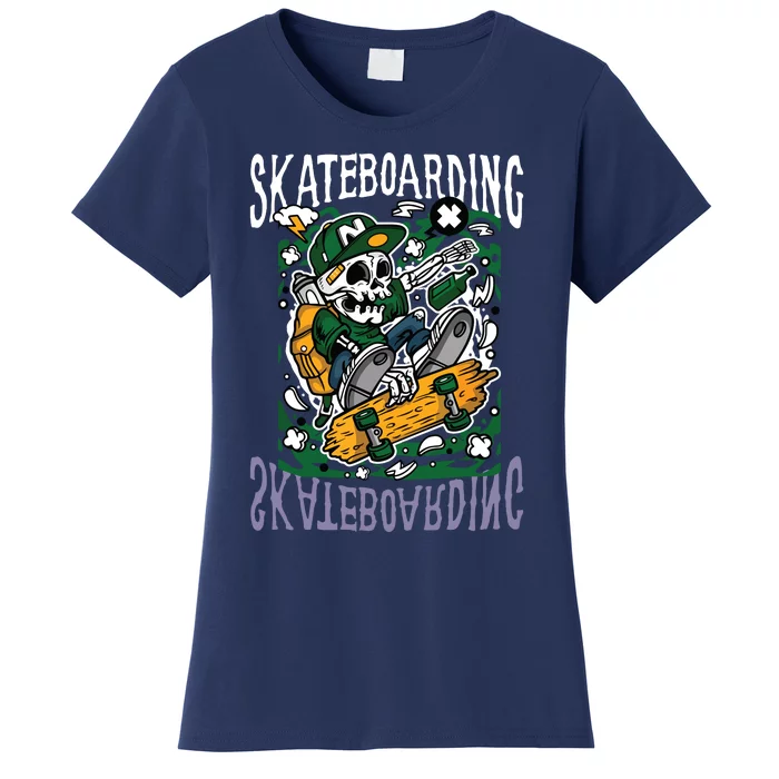 Santa Cruz Skateboarding Skull Skateboard Street Wear Women's T-Shirt