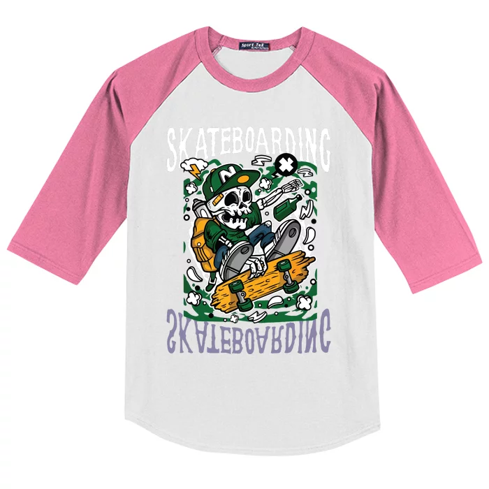 Santa Cruz Skateboarding Skull Skateboard Street Wear Kids Colorblock Raglan Jersey