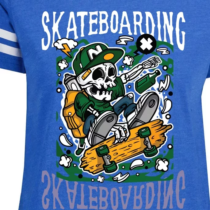 Santa Cruz Skateboarding Skull Skateboard Street Wear Enza Ladies Jersey Football T-Shirt