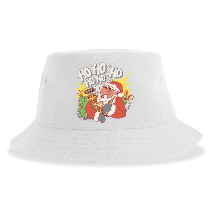 Santa Claus Smoking Hookah Sustainable Bucket Hat