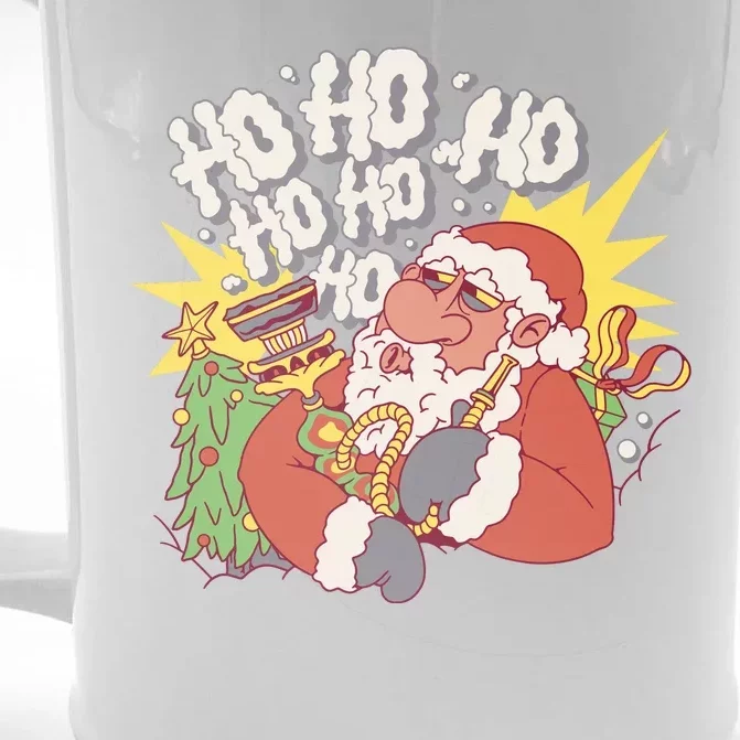 Santa Claus Smoking Hookah Front & Back Beer Stein