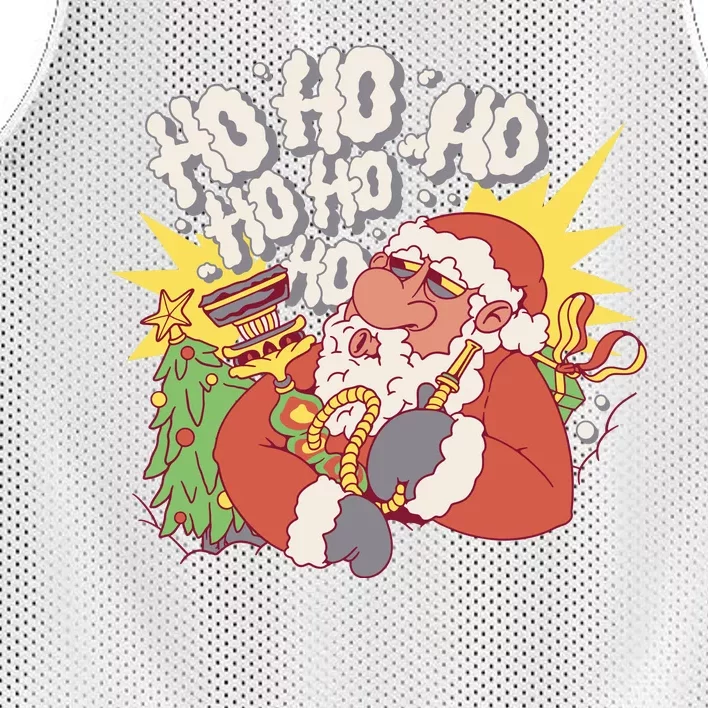 Santa Claus Smoking Hookah Mesh Reversible Basketball Jersey Tank