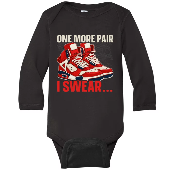 Shoe Collector Sneakerhead Shoe Lover I Love Sneakers Baby Long Sleeve Bodysuit