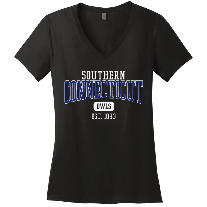 Southern C.O.N..N.E.C.T.I.C.U.T State O.W.L.S Est. Date Women's V-Neck T-Shirt