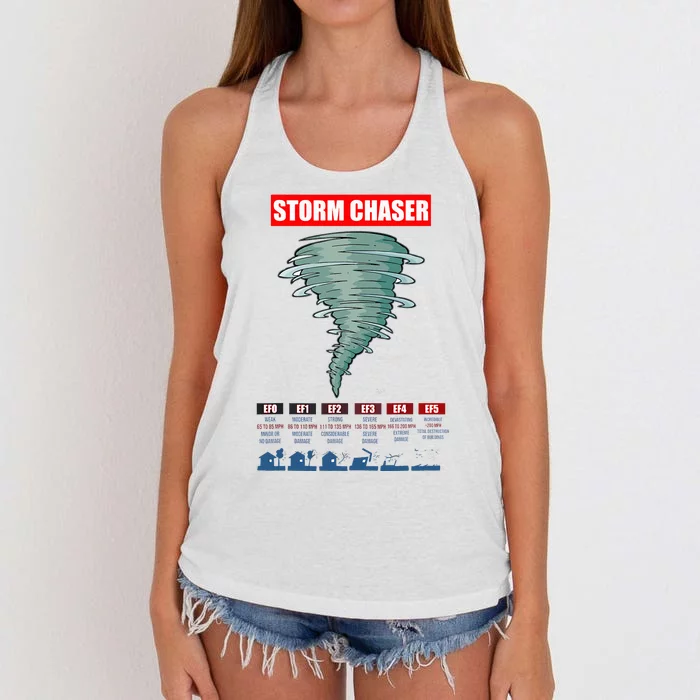 Storm Chaser Stormchaser Tornado Classes Storm Chaser Women's Knotted Racerback Tank