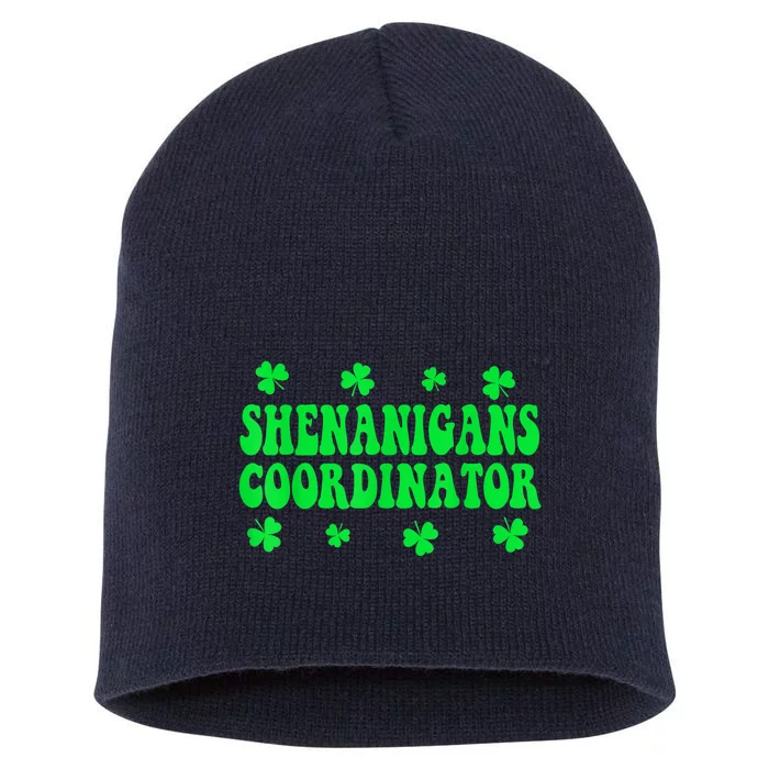 Shenanigans Coordinator Shirt Wo St Patricks Day Teacher Short Acrylic Beanie