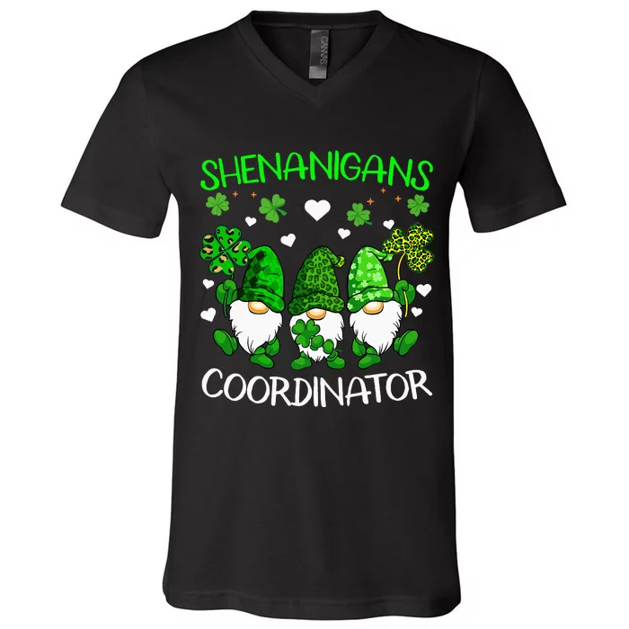 Shenanigans Coordinator St Patricks Day Green Gnomes Lovers V-Neck T-Shirt