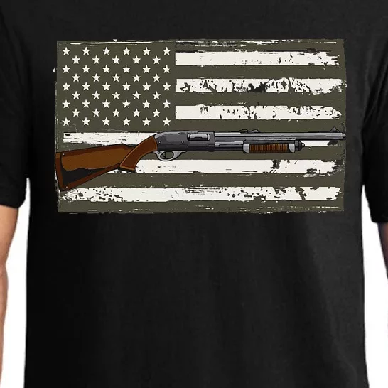 Sporting Clays Skeet USA Flag Clay Target Shooting Pajama Set