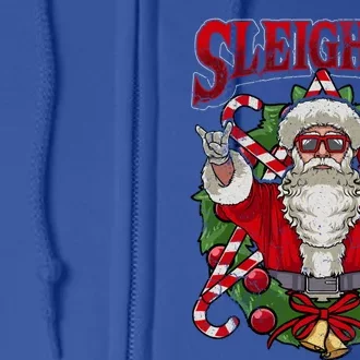 Sleigher Christmas Santa Claus Rock Metal Music Dad Teen Cool Gift Full Zip Hoodie