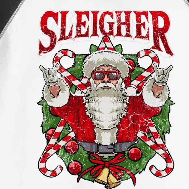 Sleigher Christmas Santa Claus Rock Metal Music Dad Teen Cool Gift Toddler Fine Jersey T-Shirt