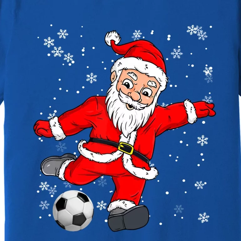 Santa Claus Soccer Christmas Xmas Party Sport Lover Funny Gift Premium T-Shirt