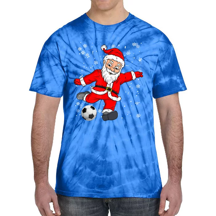 Santa Claus Soccer Christmas Xmas Party Sport Lover Funny Gift Tie-Dye T-Shirt