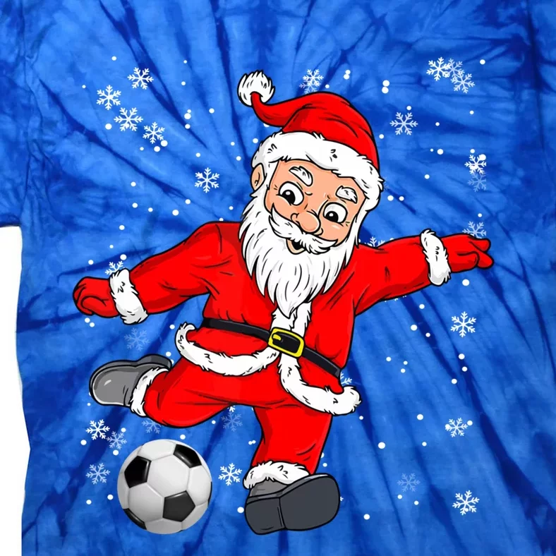 Santa Claus Soccer Christmas Xmas Party Sport Lover Funny Gift Tie-Dye T-Shirt