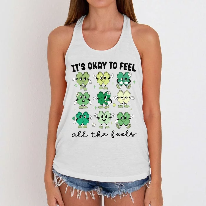 School Counselor St Patrick Day Women's Knotted Racerback Tank