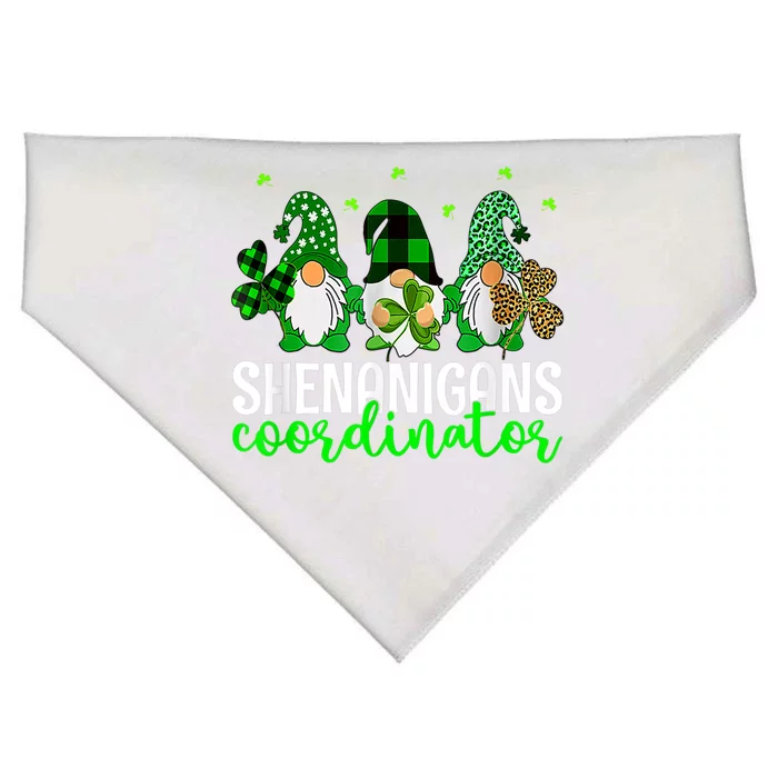 Shenanigans Coordinator St Patricks Day Gnomes Green Proud USA-Made Doggie Bandana