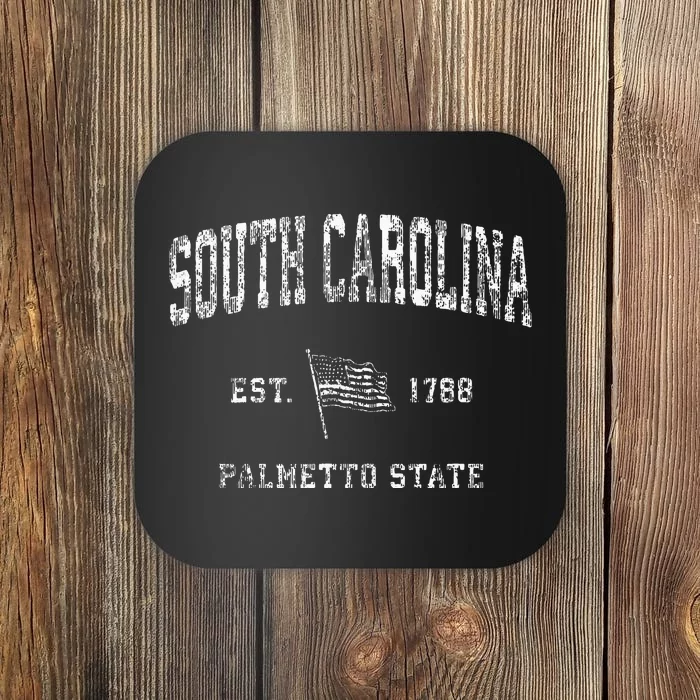 South Carolina Sc Vintage Us Flag Sports Coaster