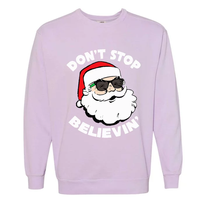 Santa Claus Sunglasses  Funny Santa Shades Christmas Santa Garment-Dyed Sweatshirt