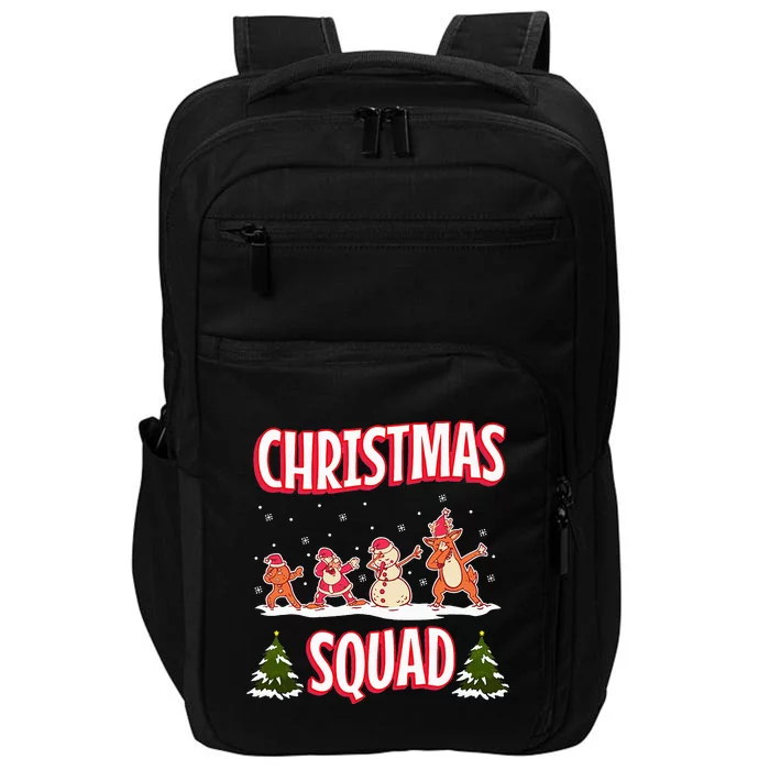 Snow Christmas Squad Santa Claus Gingerbread Frosty Snowman Impact Tech Backpack