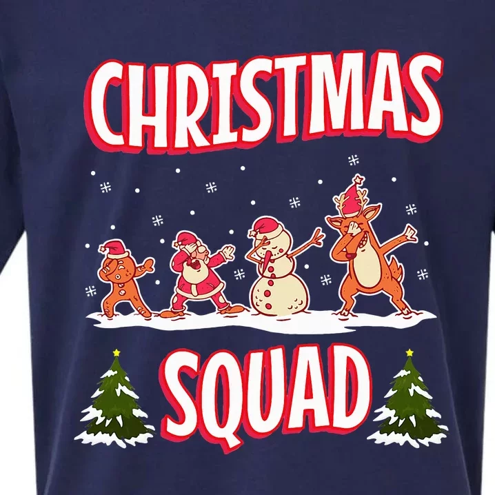 Snow Christmas Squad Santa Claus Gingerbread Frosty Snowman Sueded Cloud Jersey T-Shirt