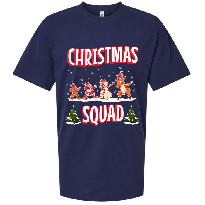 Snow Christmas Squad Santa Claus Gingerbread Frosty Snowman Sueded Cloud Jersey T-Shirt