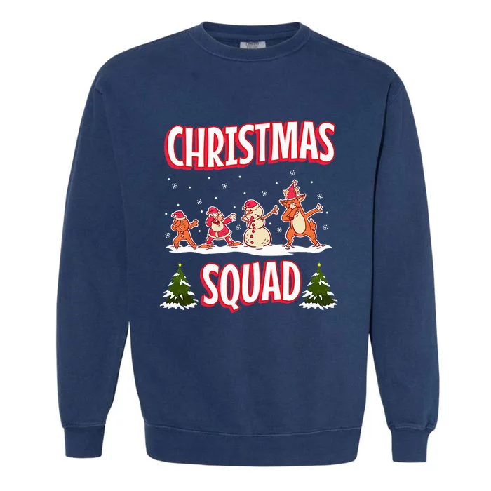 Snow Christmas Squad Santa Claus Gingerbread Frosty Snowman Garment-Dyed Sweatshirt