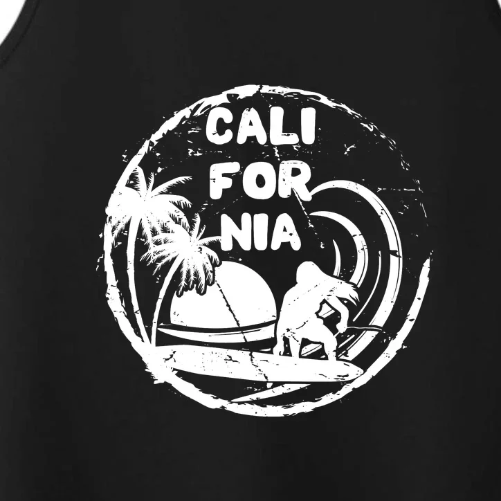 Surfing California Summer Surfing Palm Beach Gift Performance Tank