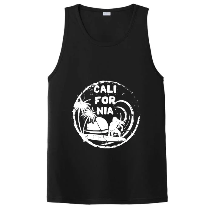 Surfing California Summer Surfing Palm Beach Gift Performance Tank