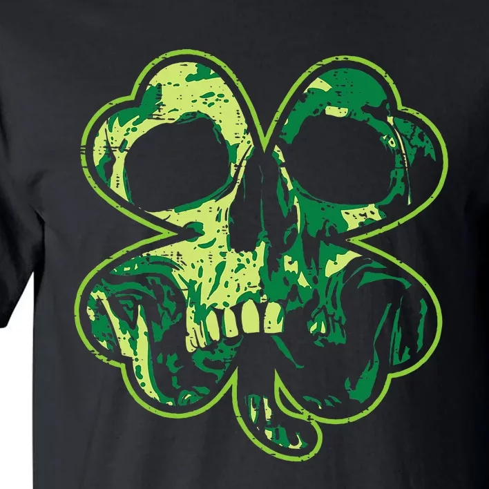 Shamrock Clover Skull Cool Irish St Patricks Day Tall T-Shirt