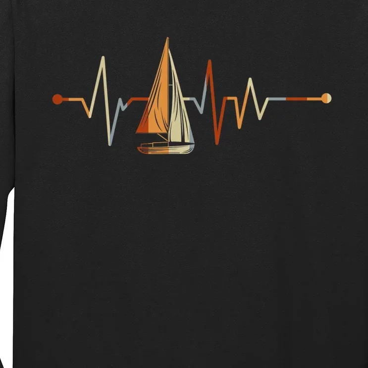 Sea Captain Sail Boat Heartbeat Boat Sailing Long Sleeve Shirt