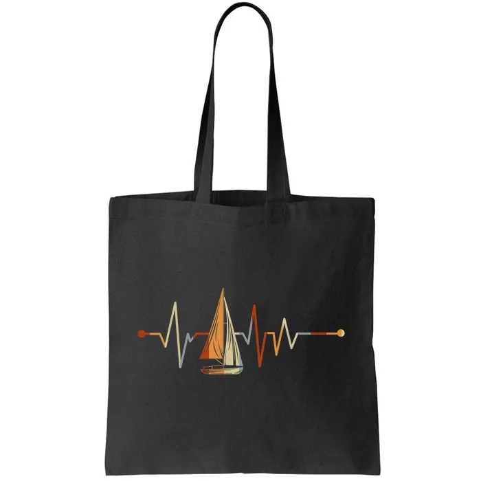 Sea Captain Sail Boat Heartbeat Boat Sailing Tote Bag