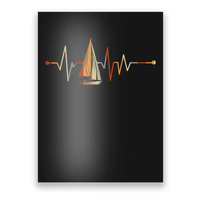 Sea Captain Sail Boat Heartbeat Boat Sailing Poster