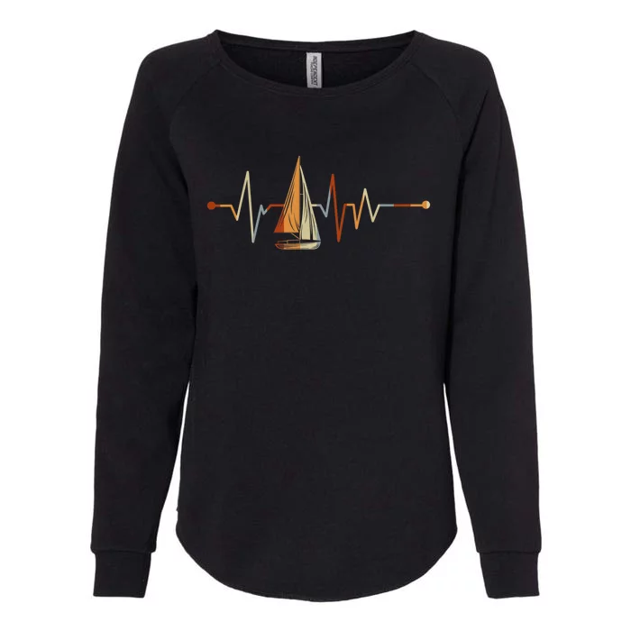 Sea Captain Sail Boat Heartbeat Boat Sailing Womens California Wash Sweatshirt