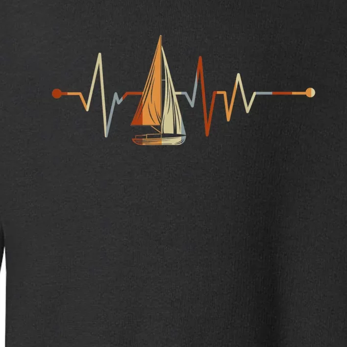 Sea Captain Sail Boat Heartbeat Boat Sailing Toddler Sweatshirt