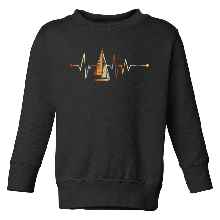 Sea Captain Sail Boat Heartbeat Boat Sailing Toddler Sweatshirt