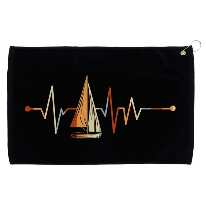 Sea Captain Sail Boat Heartbeat Boat Sailing Grommeted Golf Towel