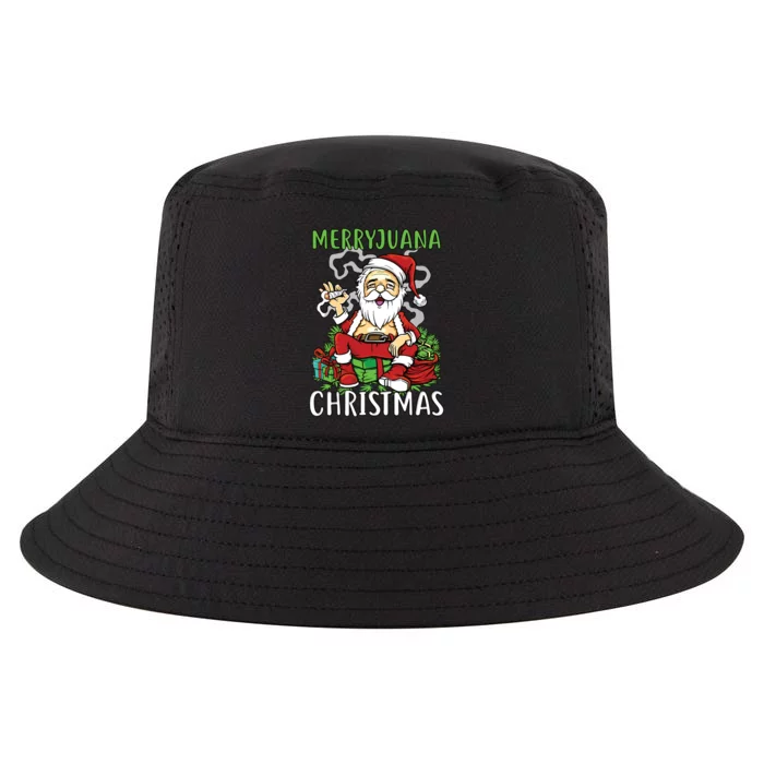 Santa Claus Smoking Weed Marryjuana Christmas 420 Cool Comfort Performance Bucket Hat