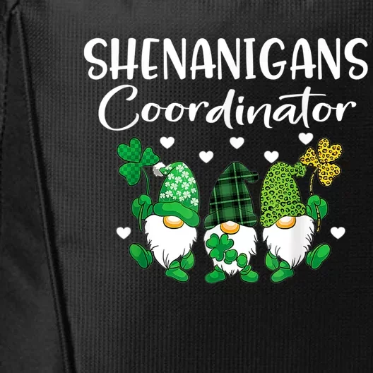 Shenanigans Coordinator St Patricks Day Gnomes Green Proud City Backpack