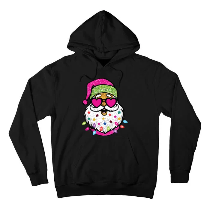 Santa Christams Santa With Sunglasses Tall Hoodie