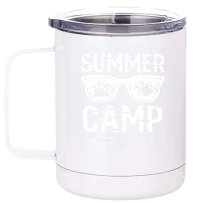 Summer Camp Sunglasses RV Camping Camper Gift Front & Back 12oz Stainless Steel Tumbler Cup