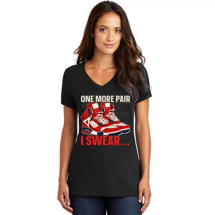 Shoe Collector Sneakerhead Shoe Lover I Love Sneakers Women's V-Neck T-Shirt